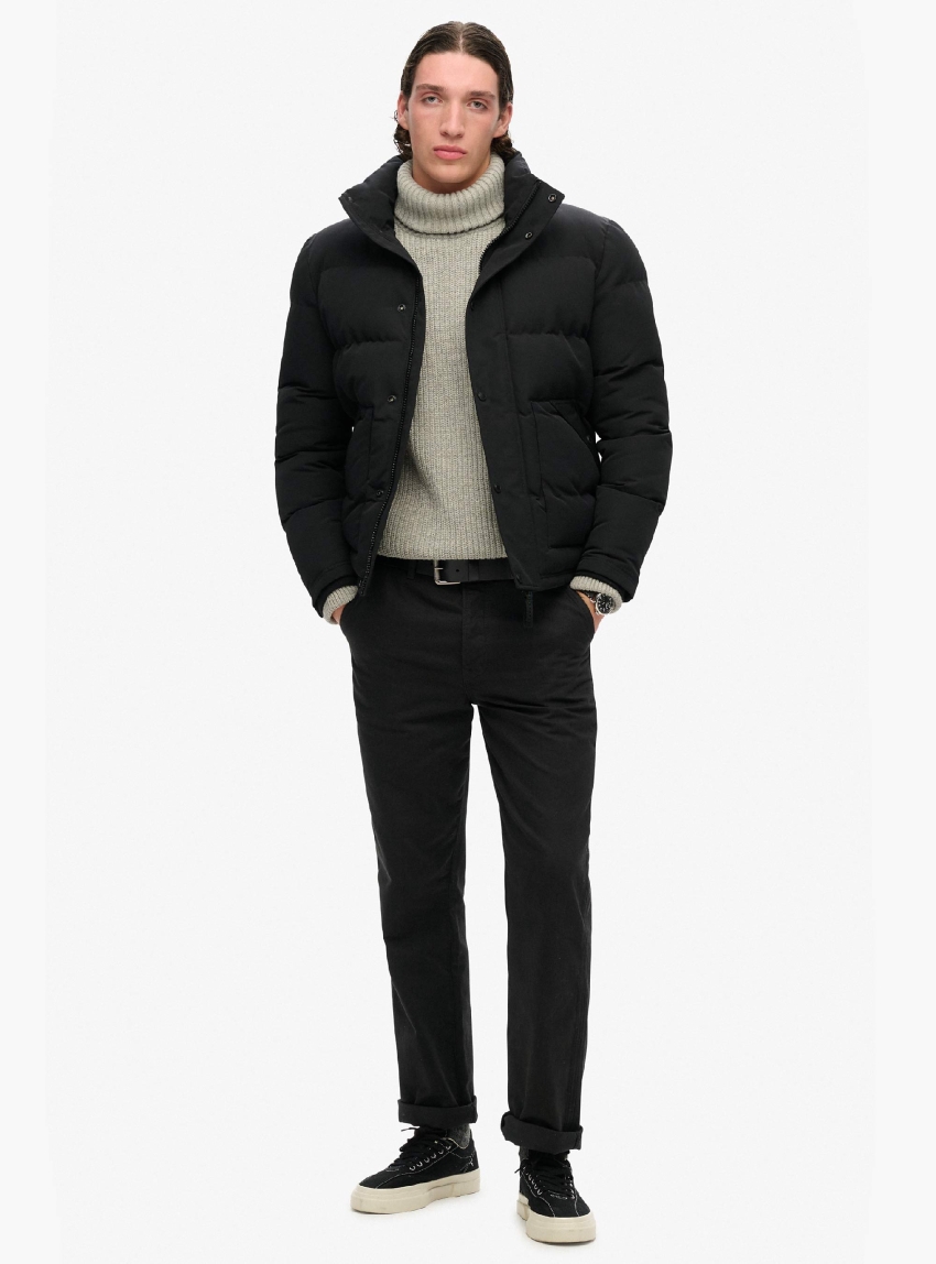 Superdry Everest Short Hooded Puffer Jacket - Jet Black