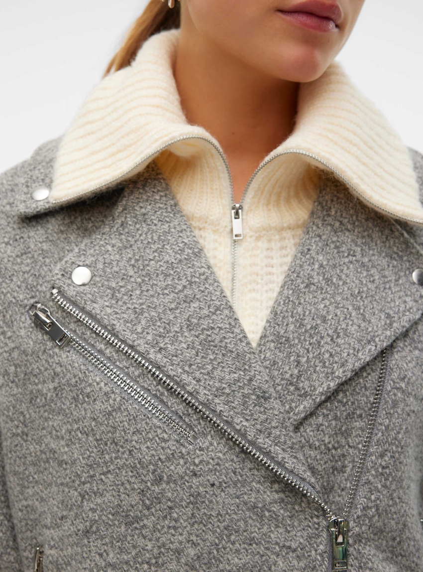 Vero Moda Rinnamadison Wool Jacket - Light Grey Melange