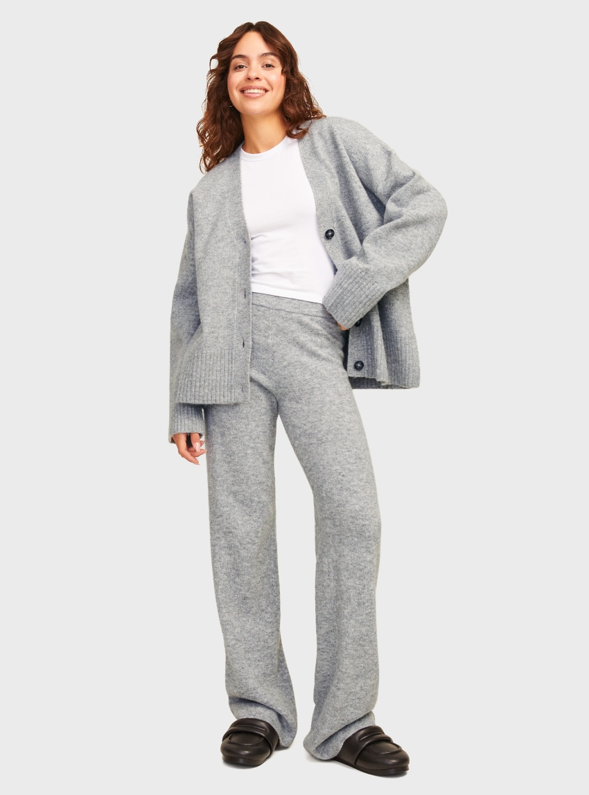 JJXX Mirella Diverse Knitted Pants - Grey Melange
