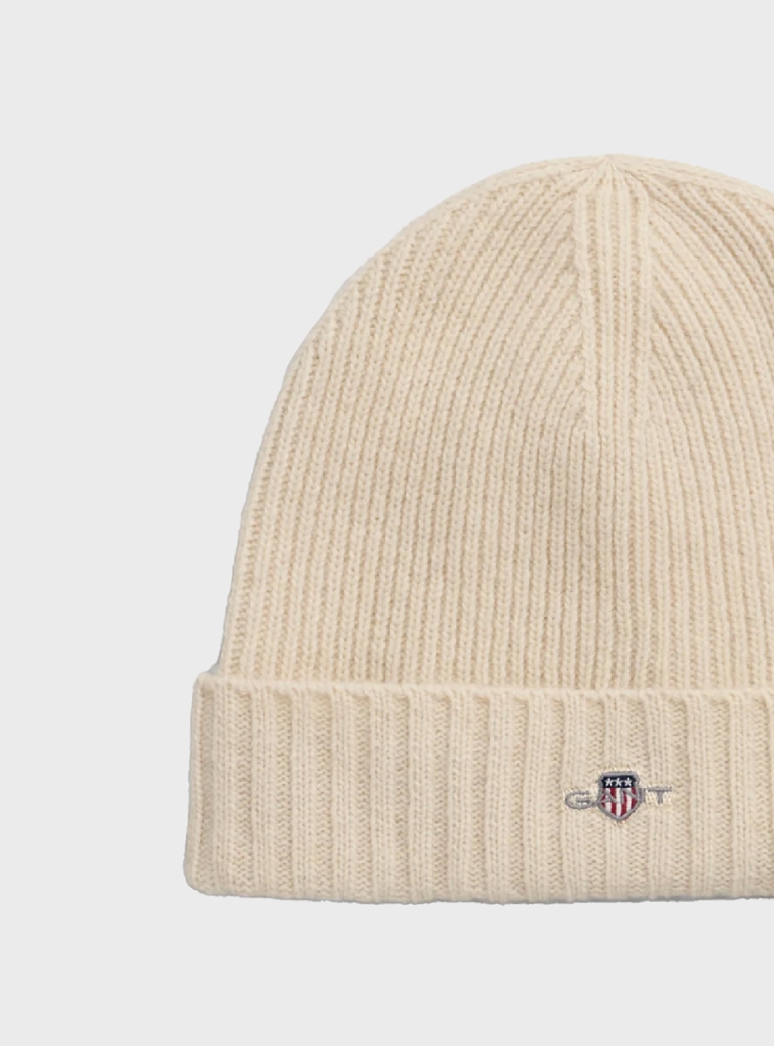 Gant Shield Wool Beanie - Cream