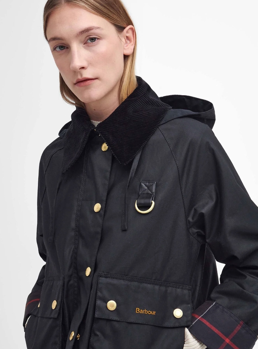 Barbour Reighton Spey Waxed Jacket - Black