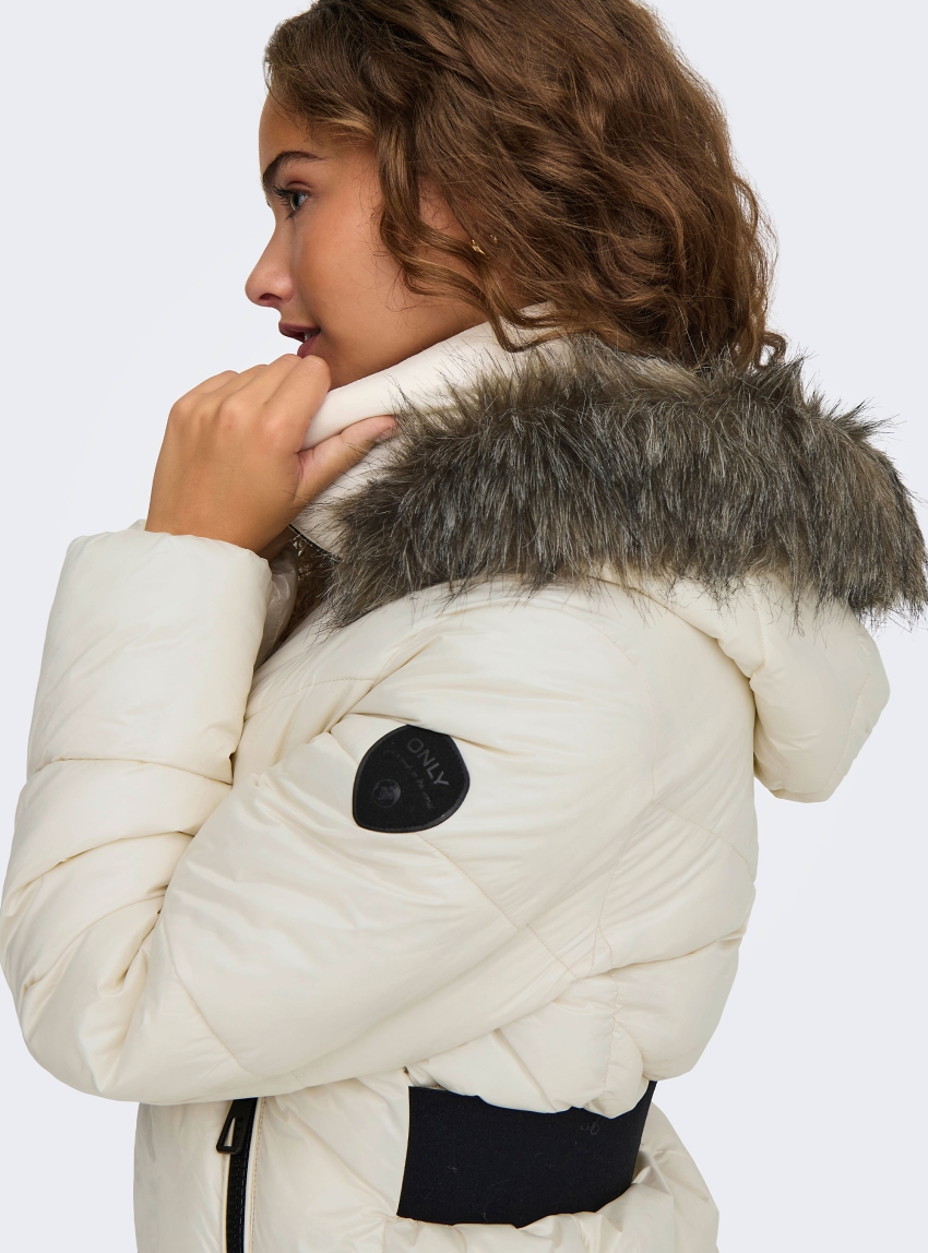 Only Fever Short Puffer Jacket - Ecru