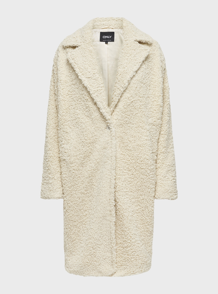 Only Catalina Shaggy Coat - Ecru