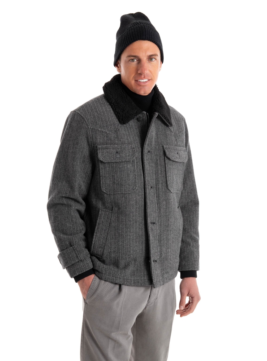 Superdry Wool Chore Jacket - Charcoal