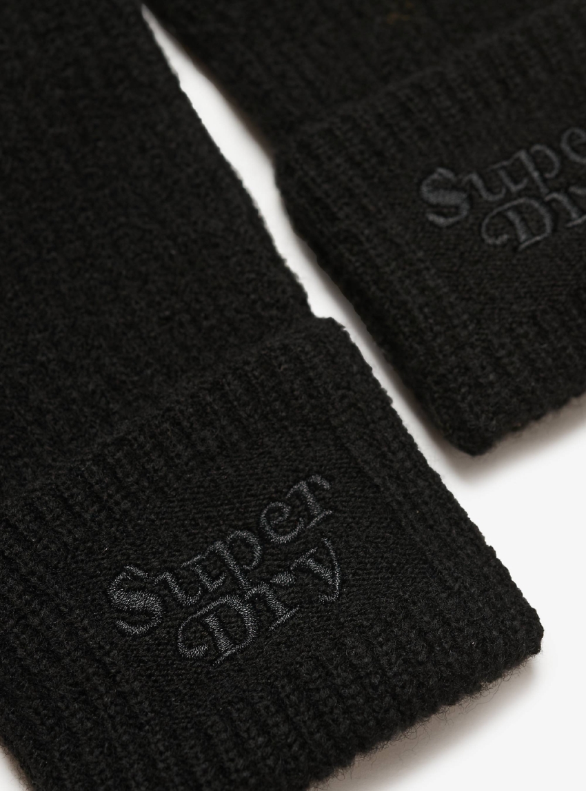 Superdry Soft Rib Knit Gloves - Black
