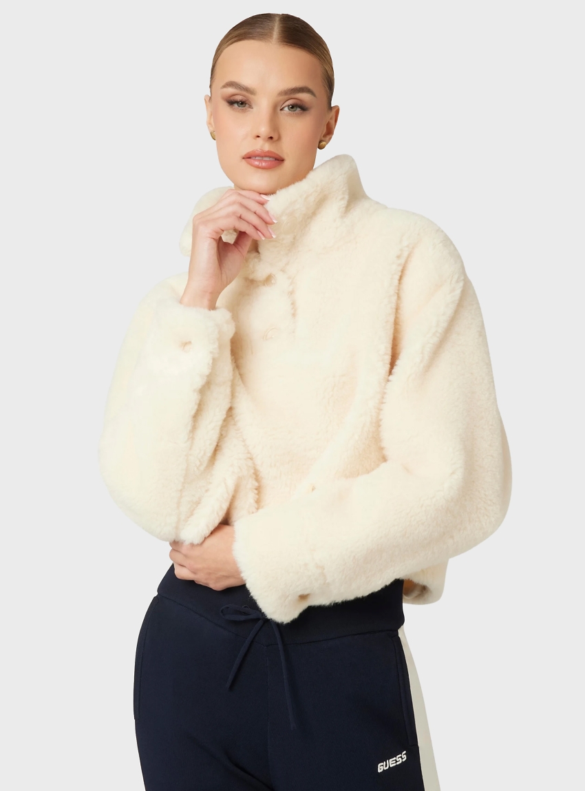 Guess Midge Sherpa Anorak - Off White