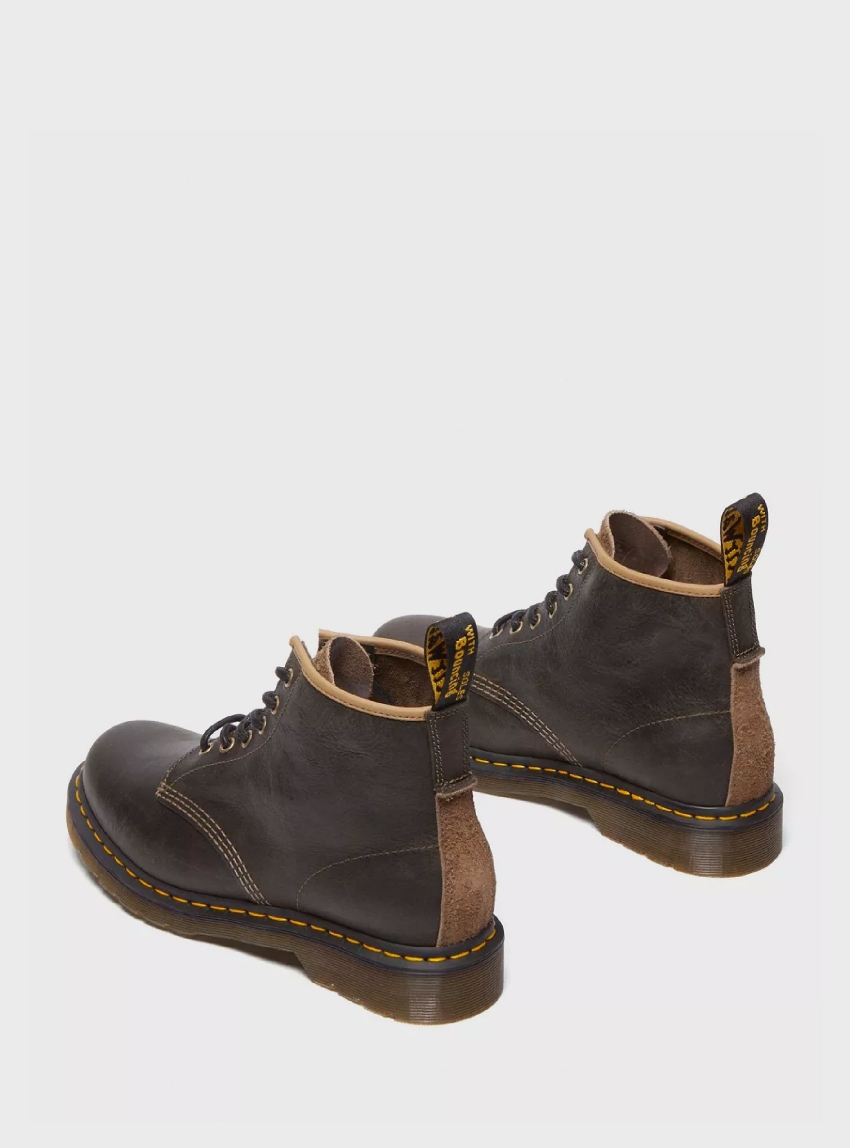 Dr Martens 101 Long Napped Suede Ankle Boots - Dark Khaki