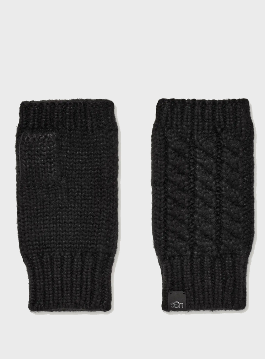 UGG Cable Fingerless Gloves - Black