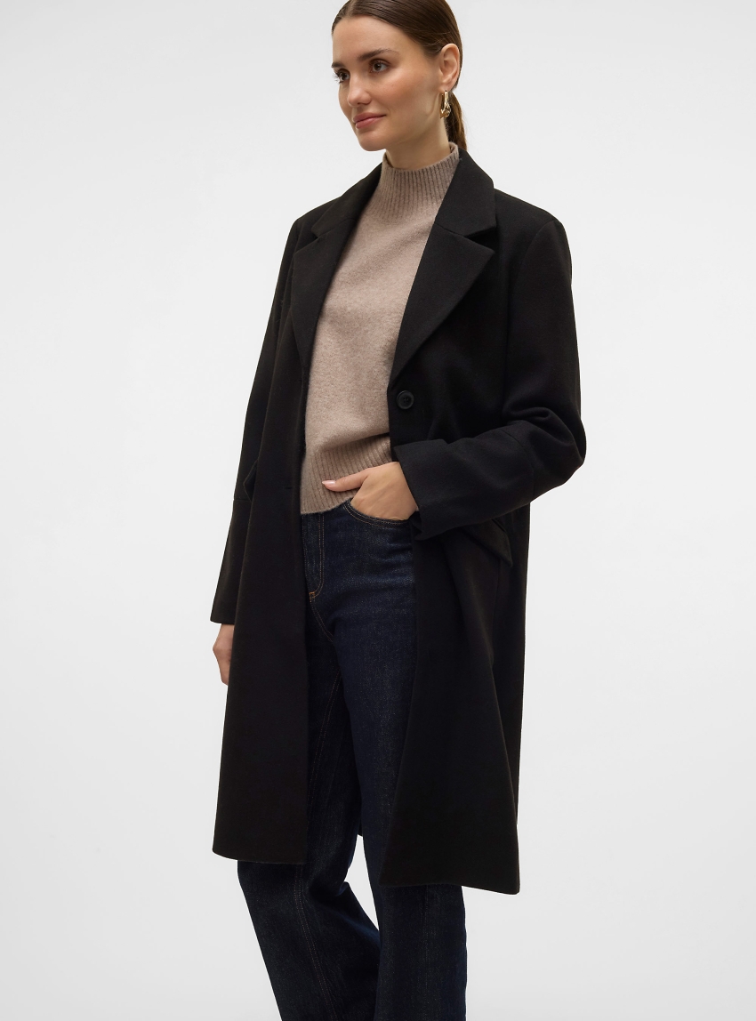 Vero Moda Fortunesara Long Coat - Black