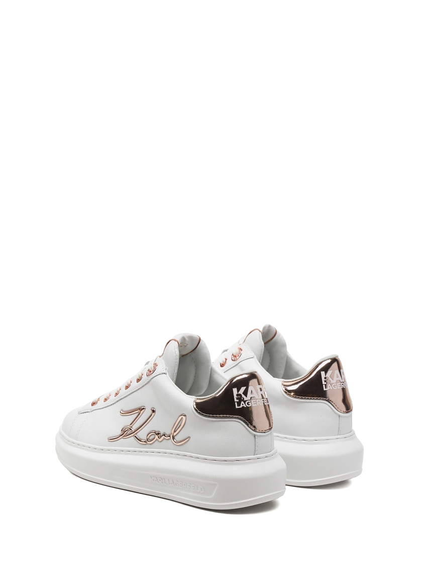 Karl Lagerfeld Kapri Signia Leather Sneakers - White