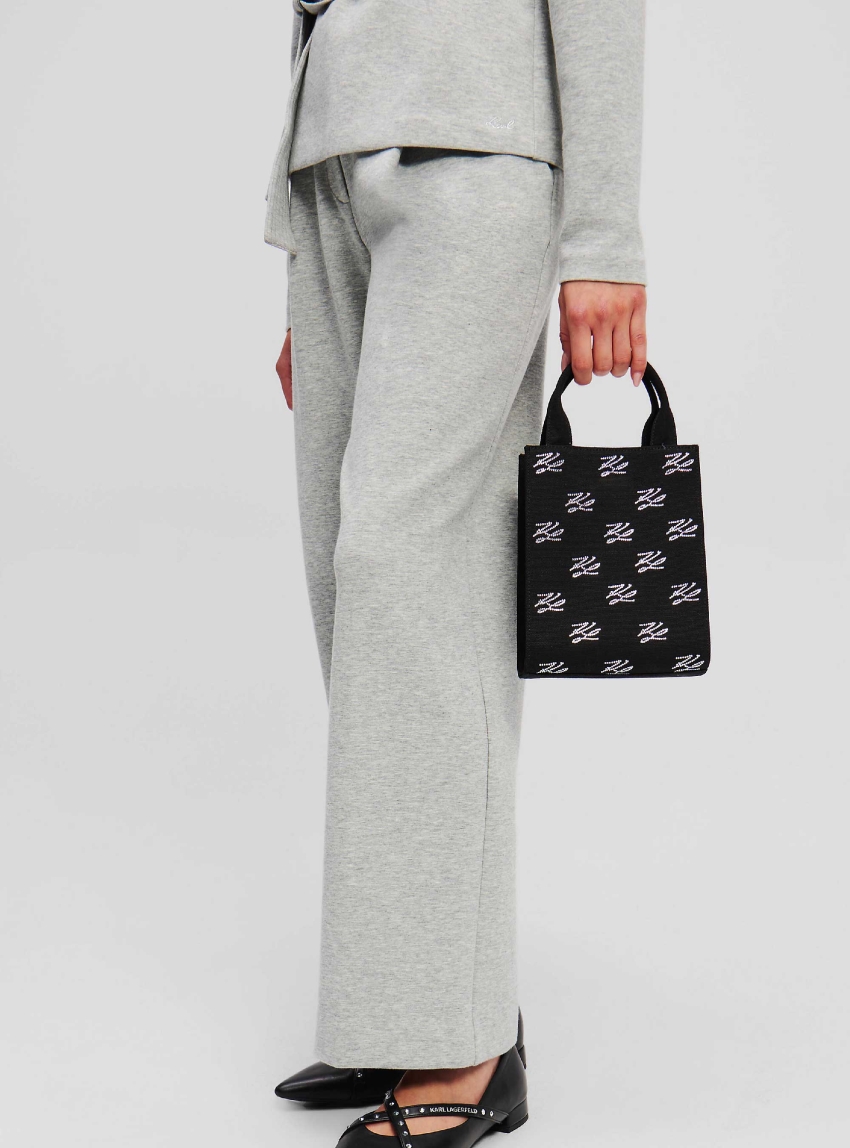 Karl Lagerfeld K/Autograph Square Small Tote Bag - Black