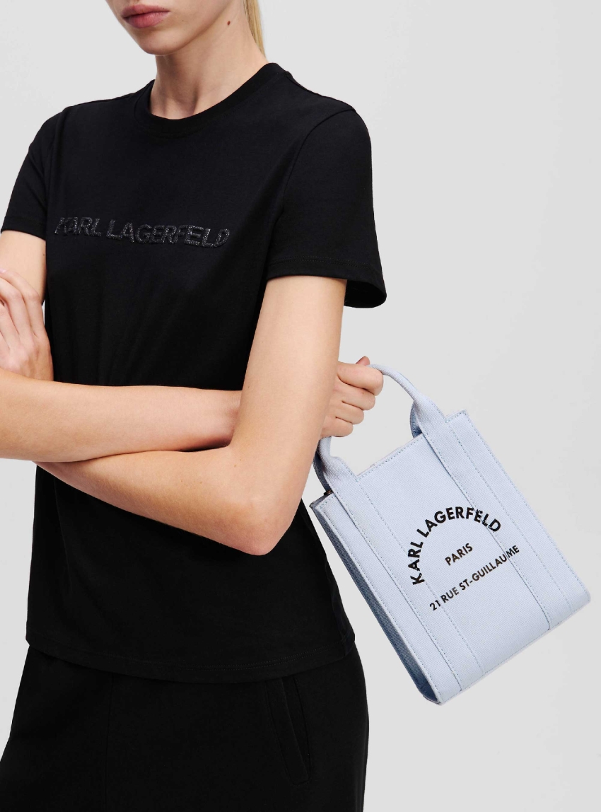 Karl Lagerfeld Rue St-Guillaume Square Small Tote Bag - Blue