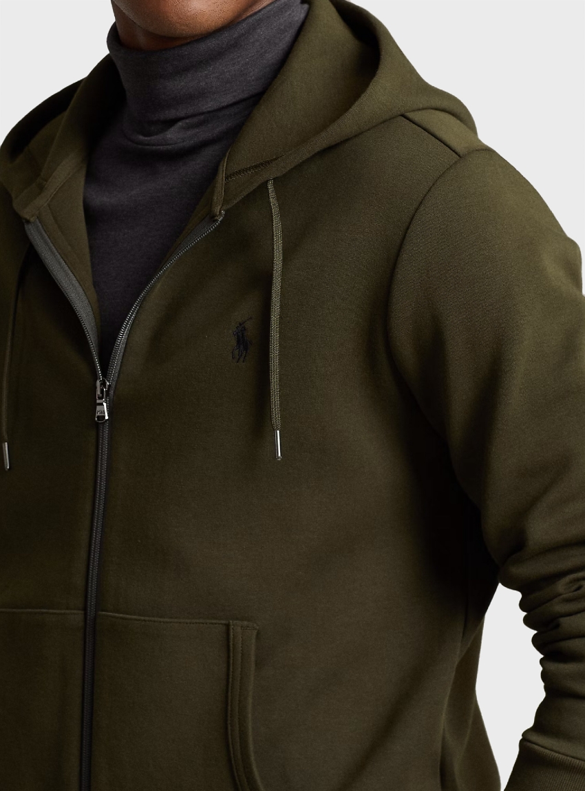 Polo Ralph Lauren Double-Knit Full-Zip Hoodie - Olive 