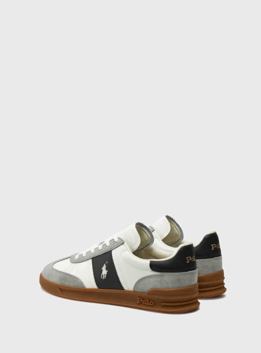 Polo Ralph Lauren Heritage Aera Leather-Suede Trainers - White