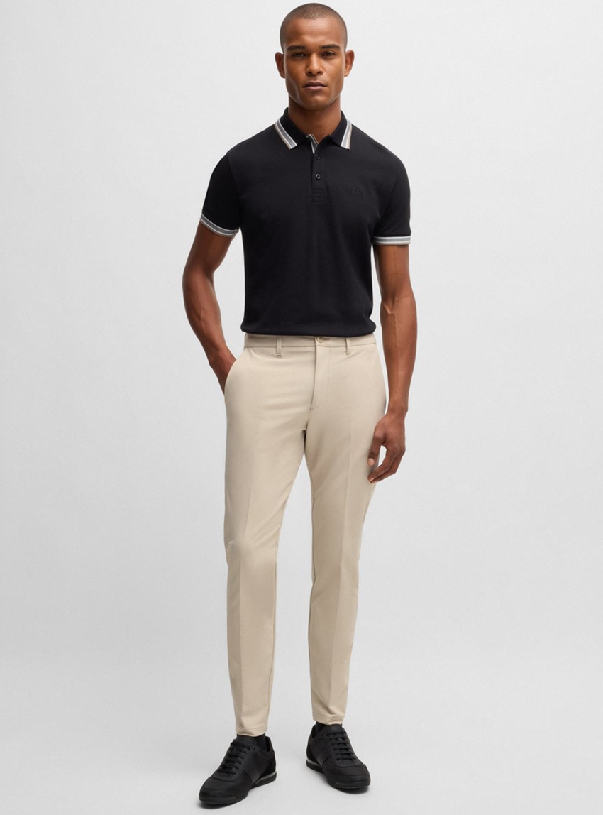 BOSS Slim Fit Water Repellent Trousers T_Commuter-Slim - Beige