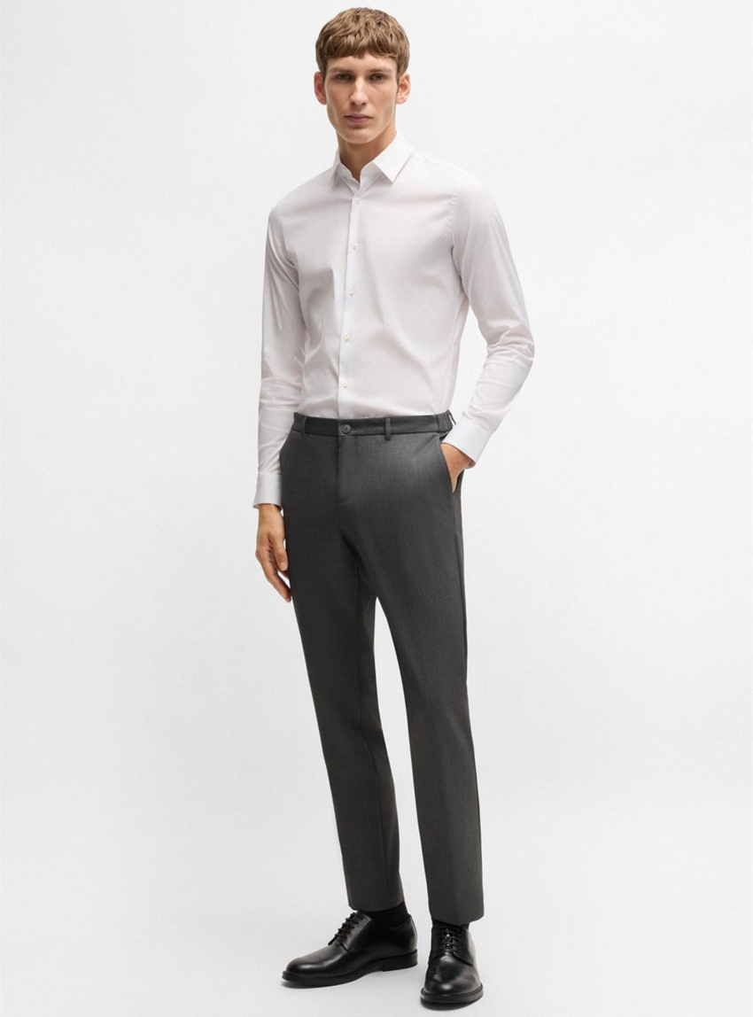 BOSS Slim Fit Trousers P-Genius-EL-WG-251F - Light Grey