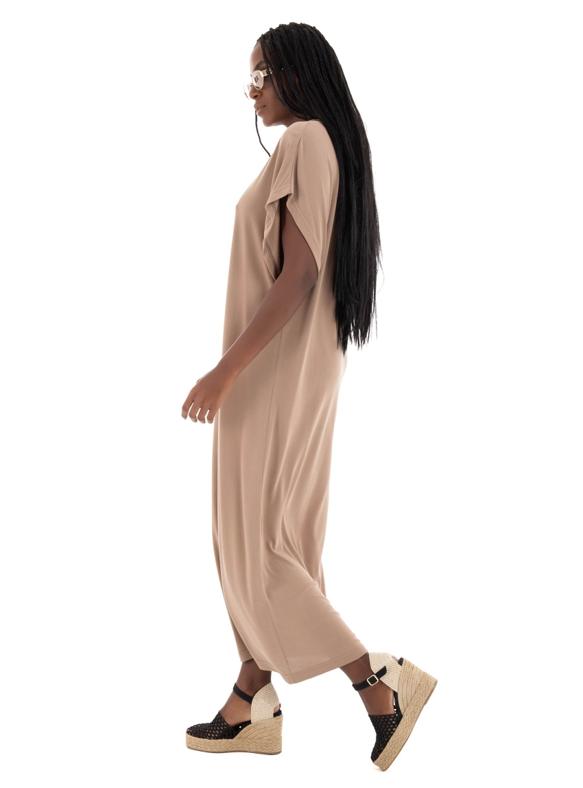 Black & Black  Dress - Beige