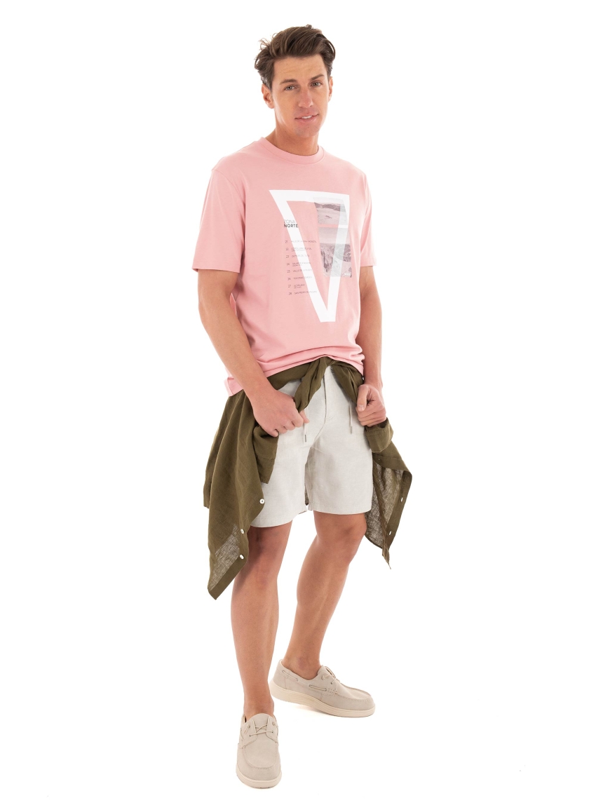 BOSS Linen Blend Tapered Fit Shorts Chino-Tapered-DS-2-S - Light Beige