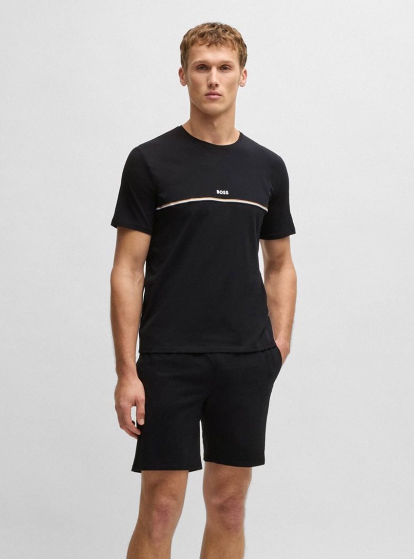 BOSS Stretch-Cotton Pyjama Shorts Unique Shorts CW - Black