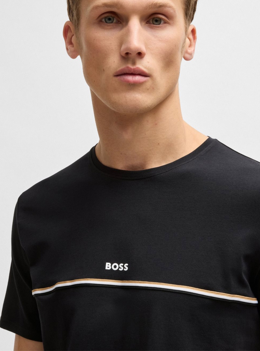 BOSS Stretch-Cotton Pyjama T-Shirt Unique T-Shirt - Black