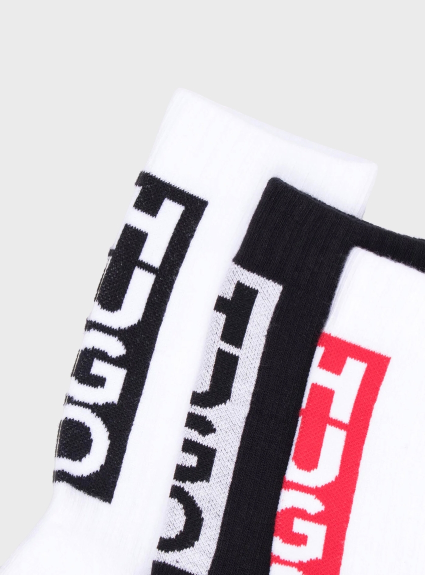 HUGO Three Pack Socks 3P QS BACK LABEL CC - Multi Colors