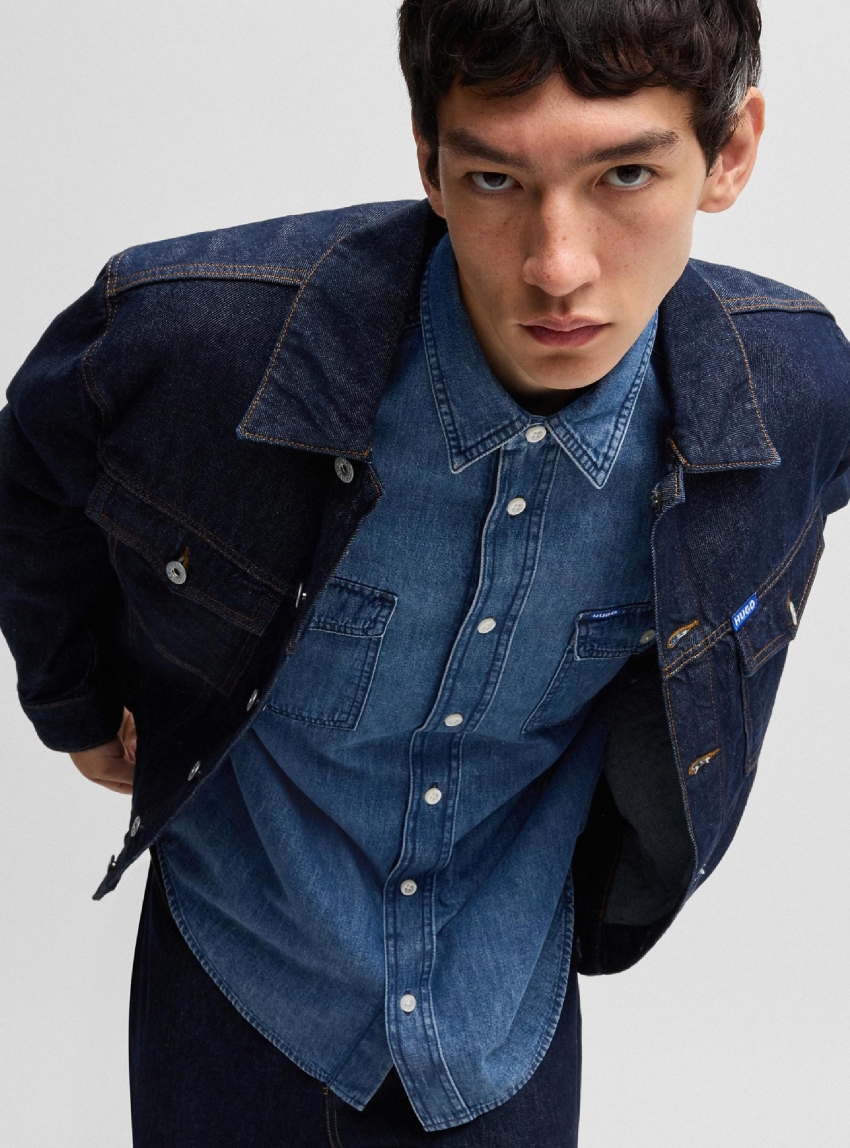 HUGO Relaxed Fit Shirt Ebino - Dark Aged Denim