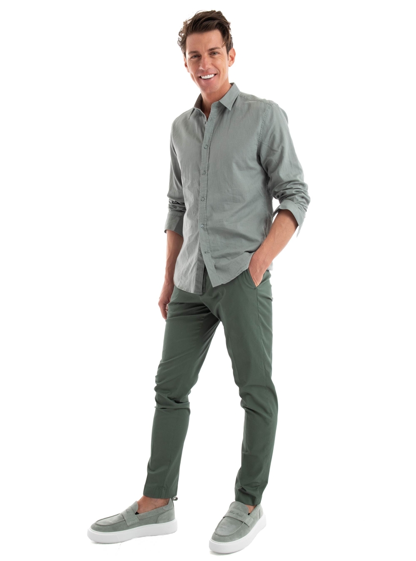 Antony Morato Mark Slim Fit Twill Trousers - Olive 