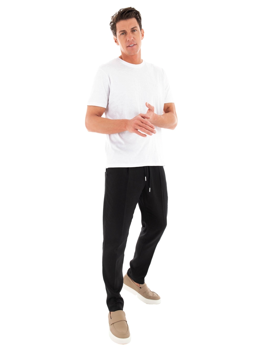 Antony Morato Neil Regular Fit Linen Blend Trousers - Black