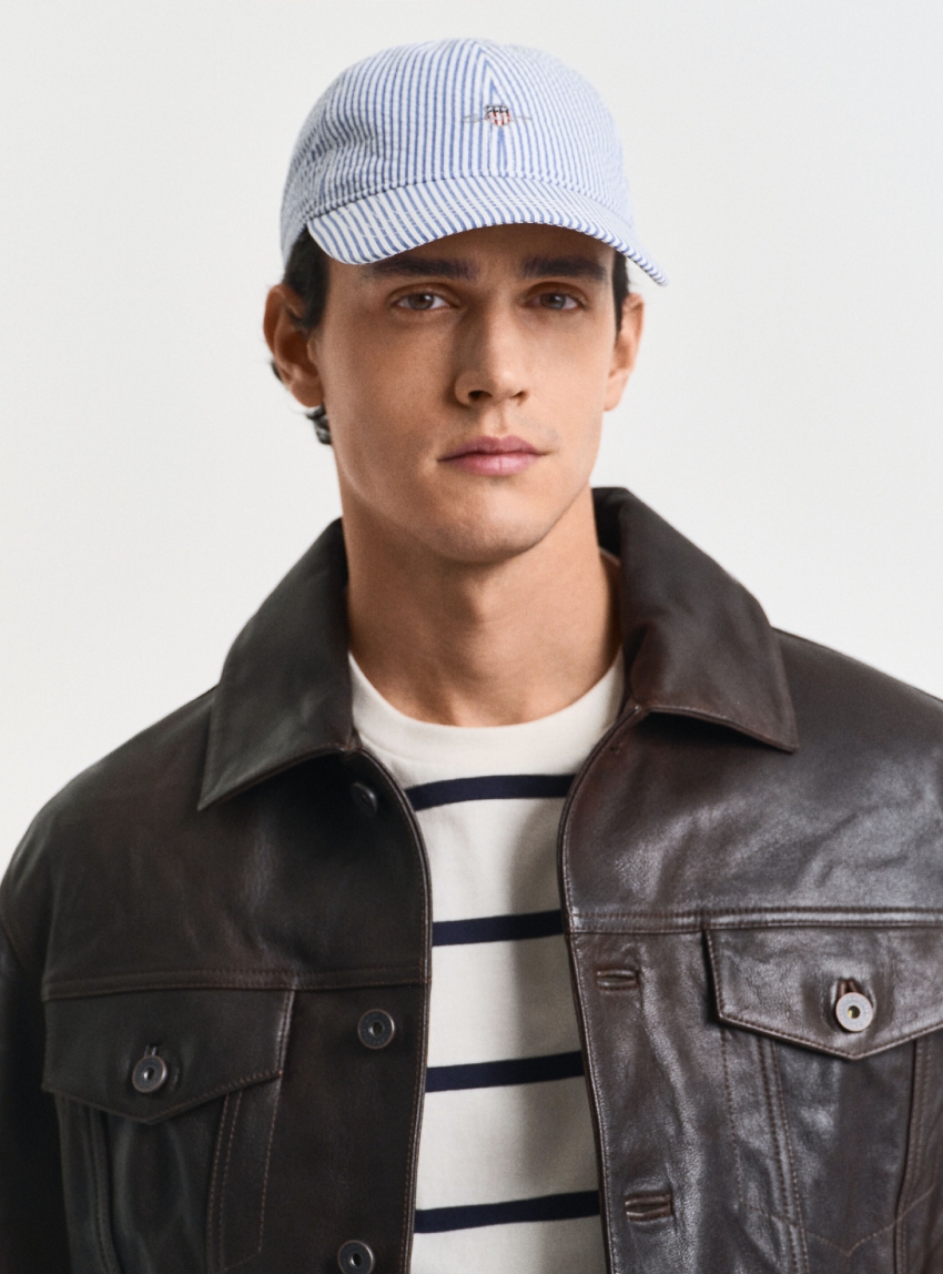 Gant Striped Seersucker Capv - Blue