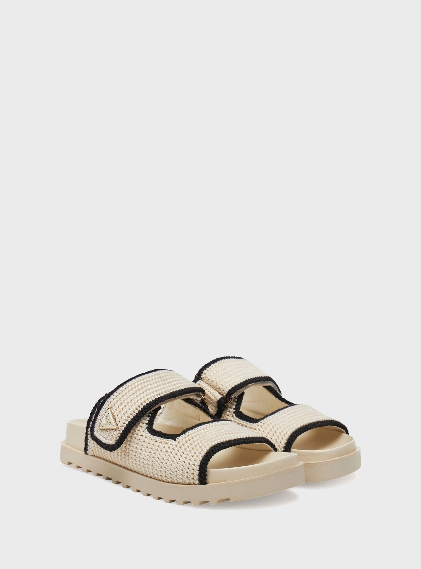 Guess Fadenna Knit Sandals - Cream