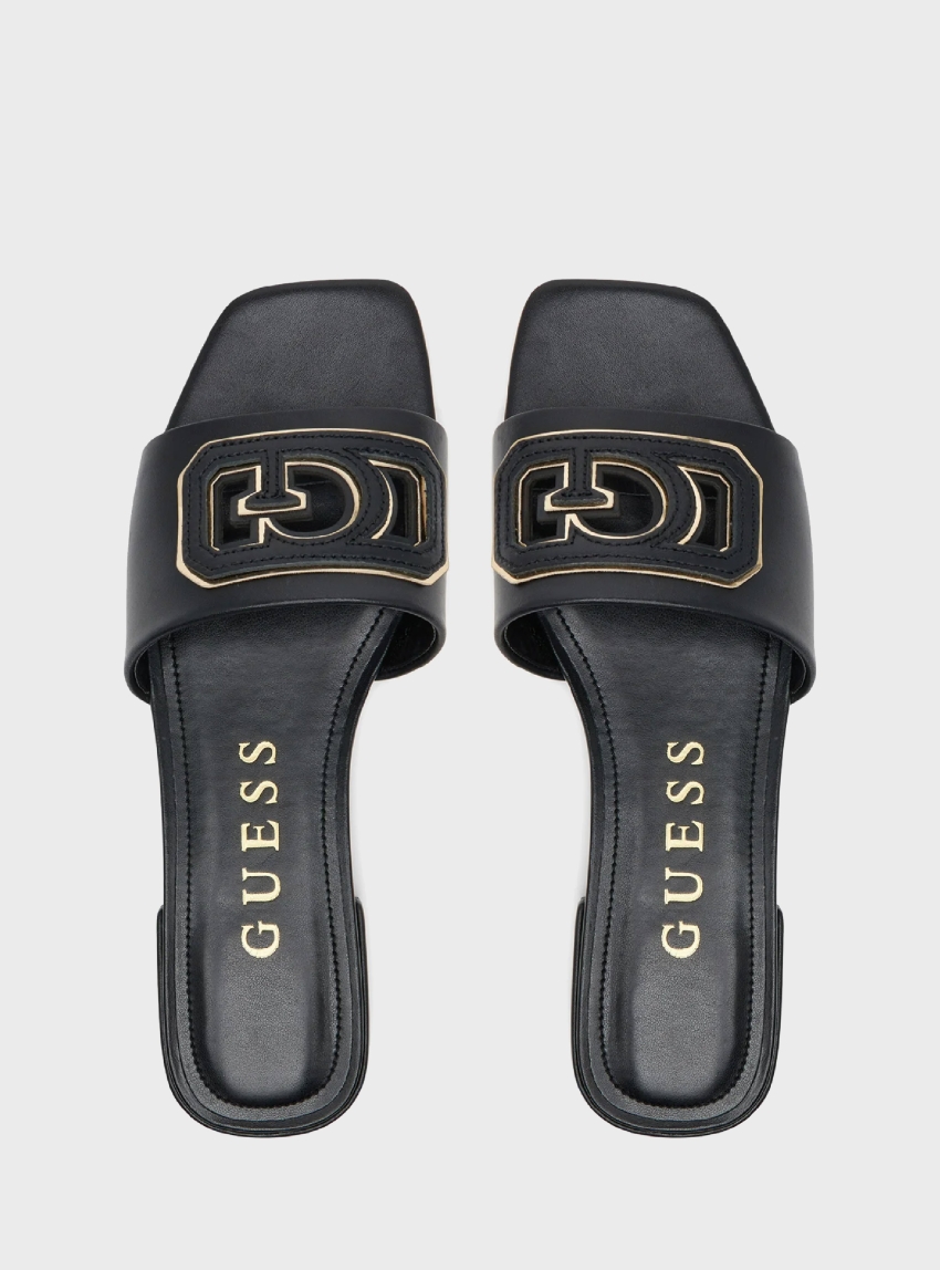 Guess Tarisha Leather Blend Sandals - Black