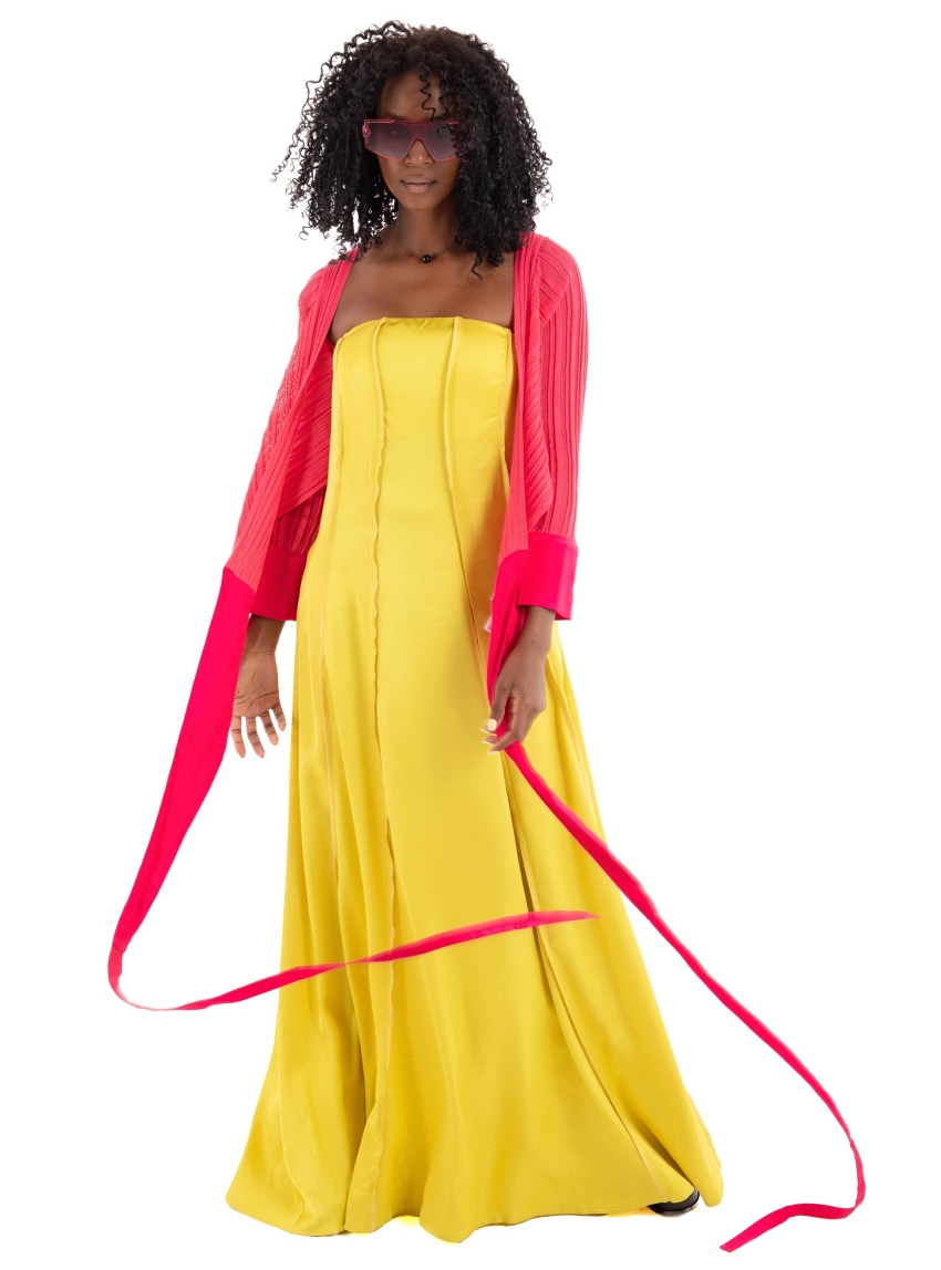 Ioanna Kourbela " TheTime Is Now" Cardigan  - Hot Pink