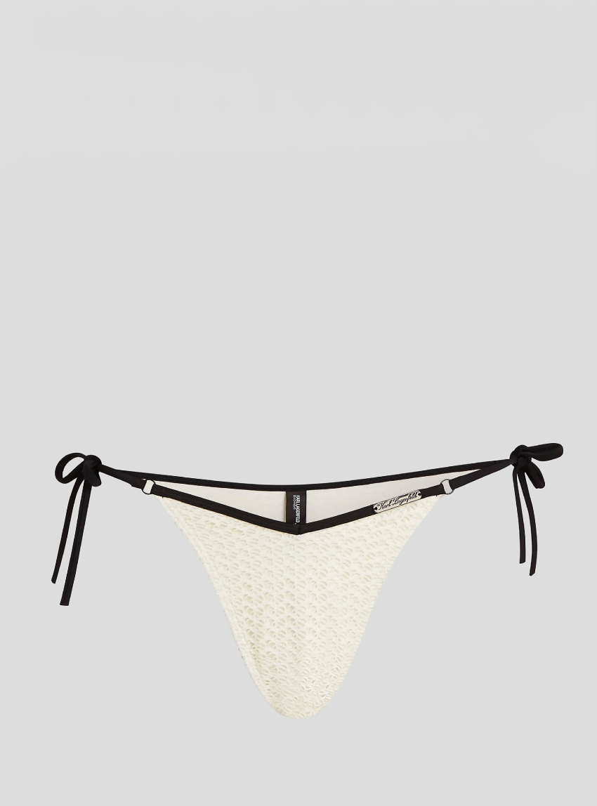Karl Lagerfeld Crochet Cheeky Tanga Bottoms - Cream