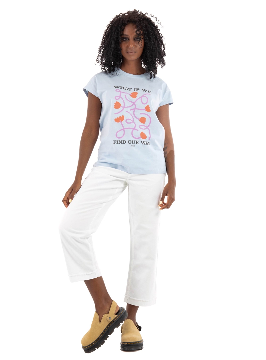 JJXX Astrid Boxy Print Tee - Light Blue