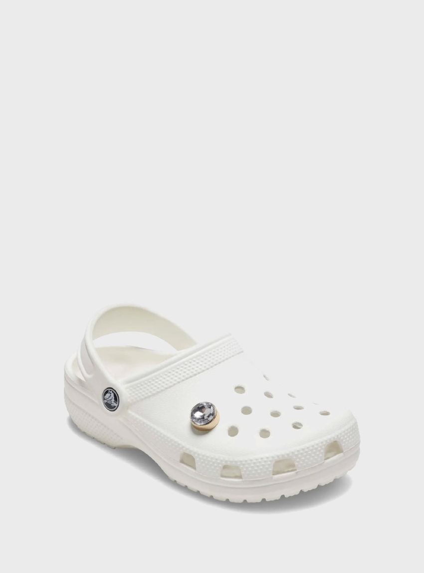 Crocs Jibbitz™ Charms Gold Clear Gem - Silver