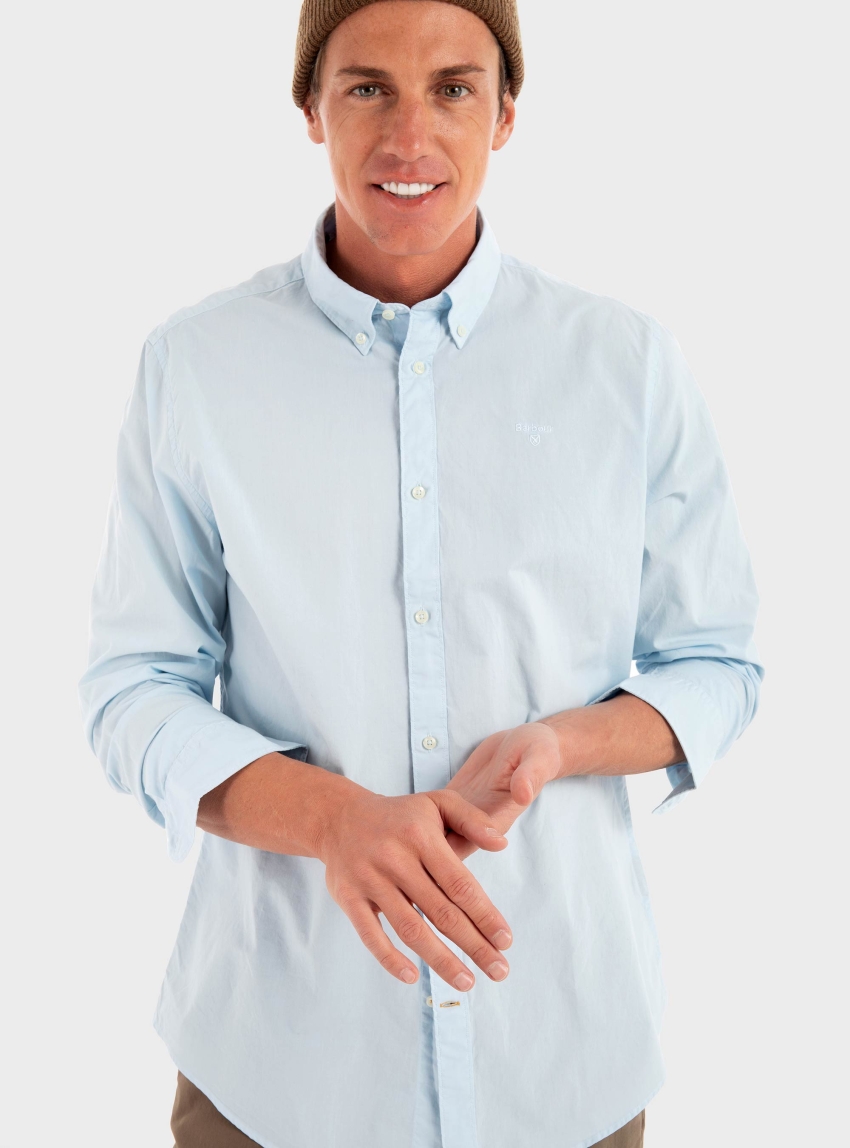 Barbour Garment Dyed Tailored Long-Sleeved Shirt - Light Blue