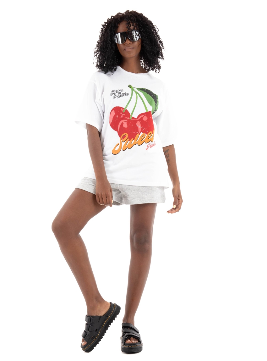 JJXX Millow Loose Tee - Cherry