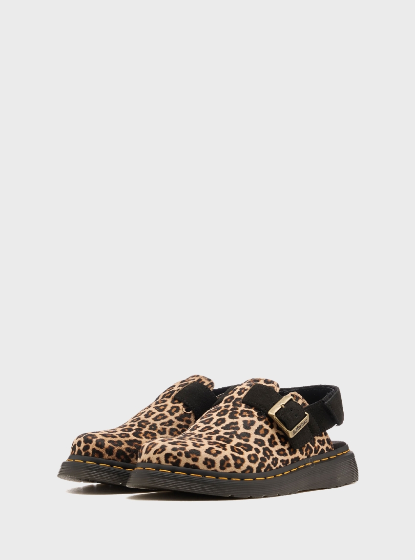 Dr Martens Jorge II Mini Leopard Slingback Mules - Animal Print