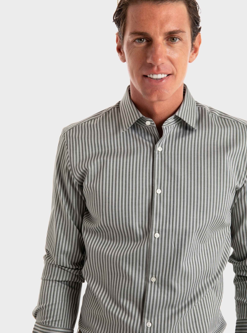 HUGO Slim-Fit Shirt In Easy-Iron Cotton Poplin Kenno - Dark Green