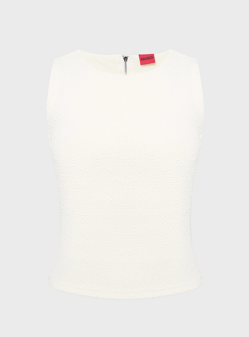 HUGO Slim Fit Top Daironi - Ecru