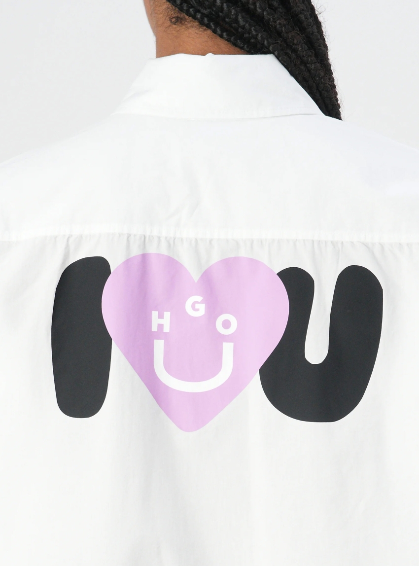 HUGO Oversized Fit Shirt Elisana_B - White