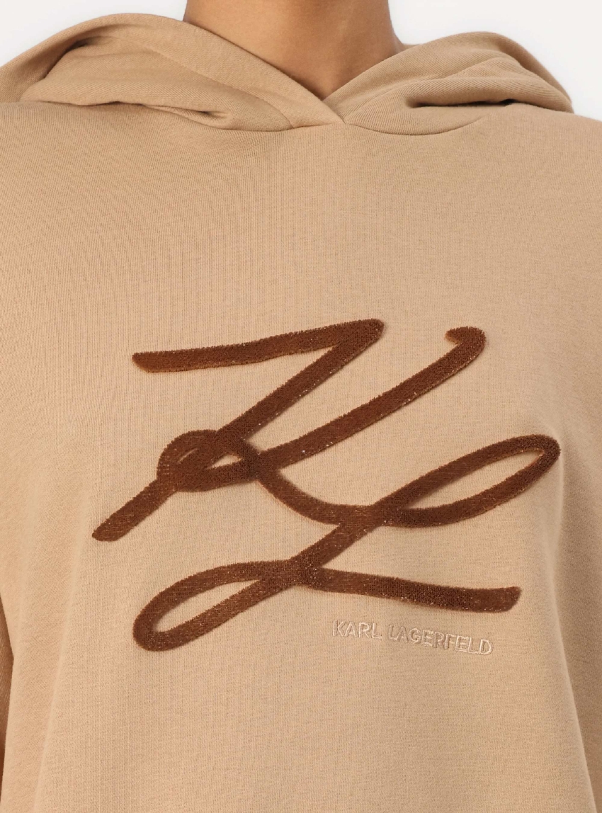 Karl Lagerfeld Autograph Hoodie - Beige