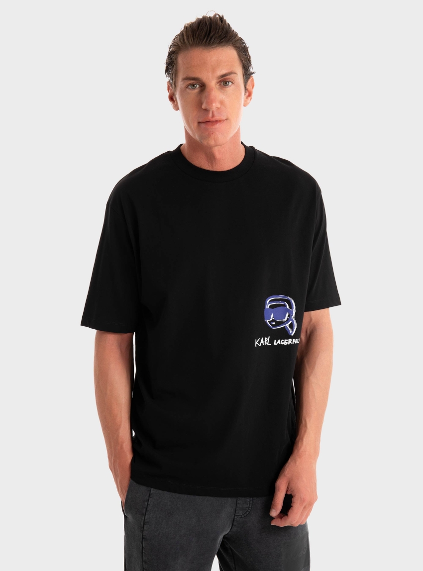 Karl Lagerfeld Loose Fit T-Shirt - Black