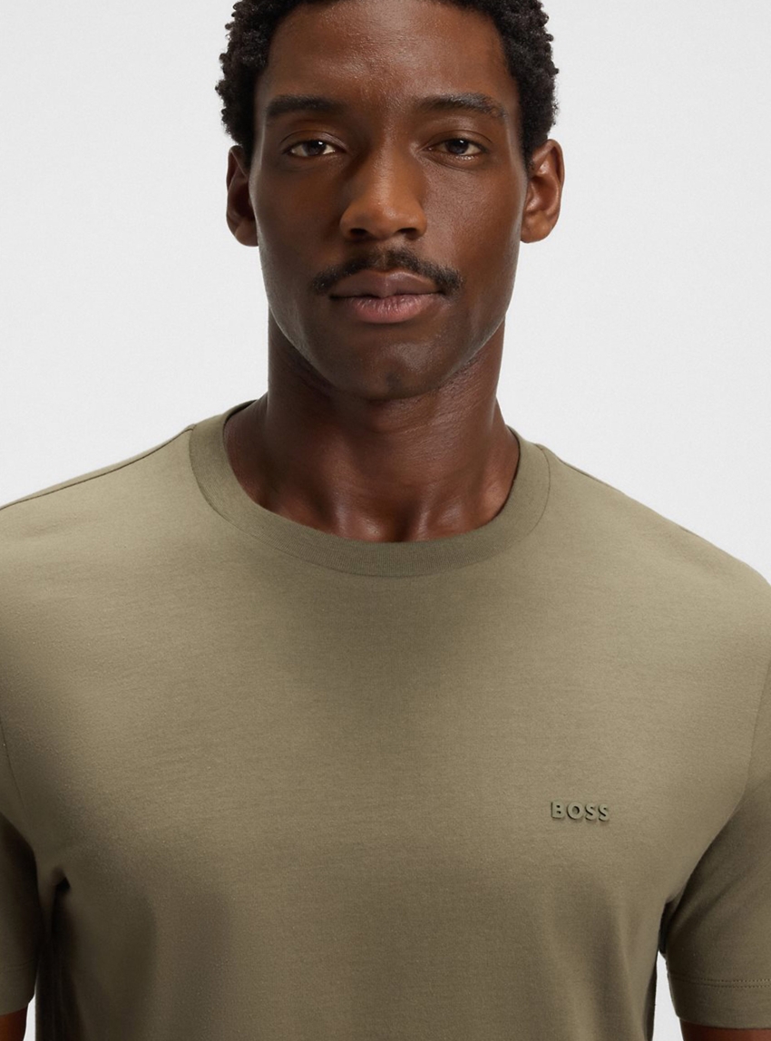 BOSS Regular Fit Logo Detail T-Shirt Thompson 01 - Light Brown