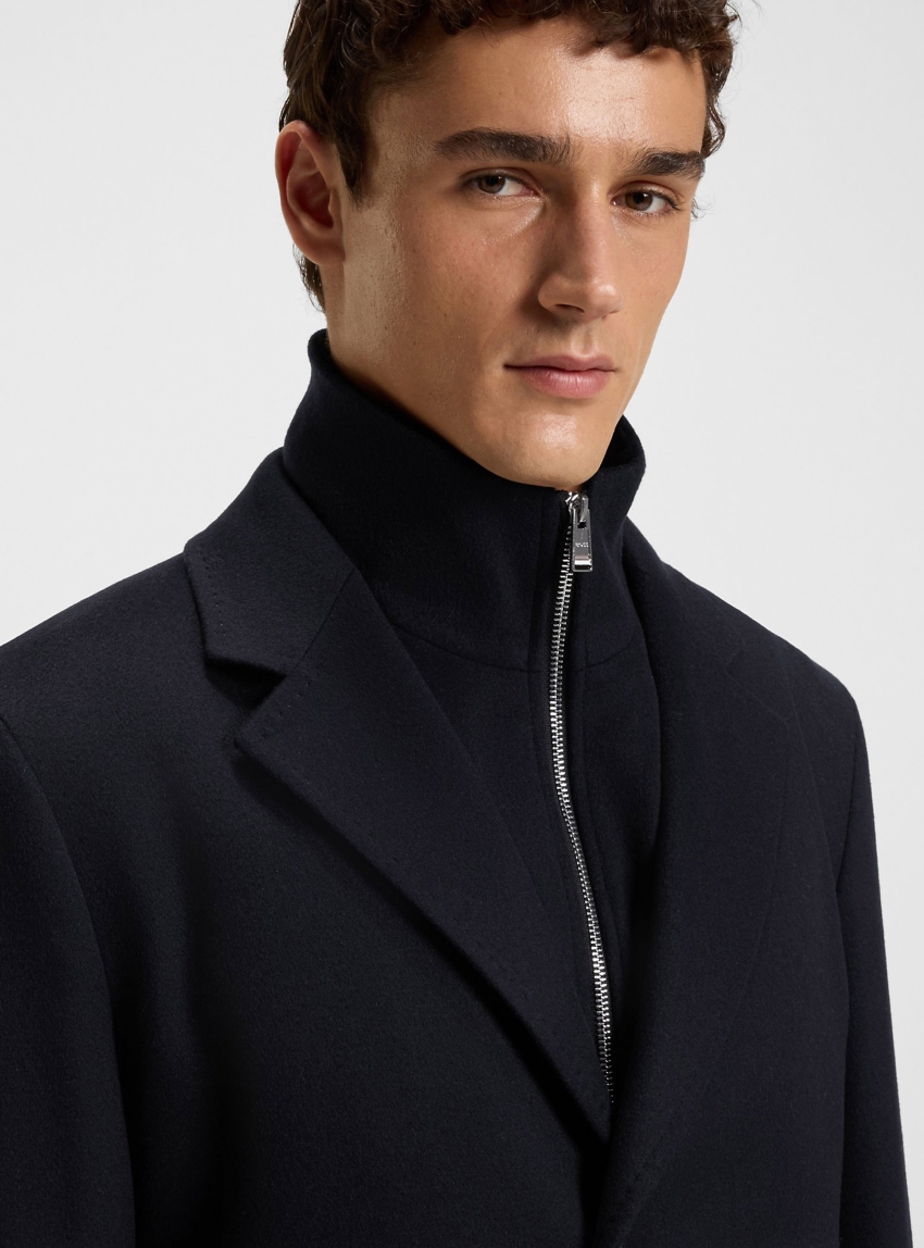 BOSS Coat In Wool And Cashmere With Detachable Inner H-Jared-3in1-254 - Dark Blue