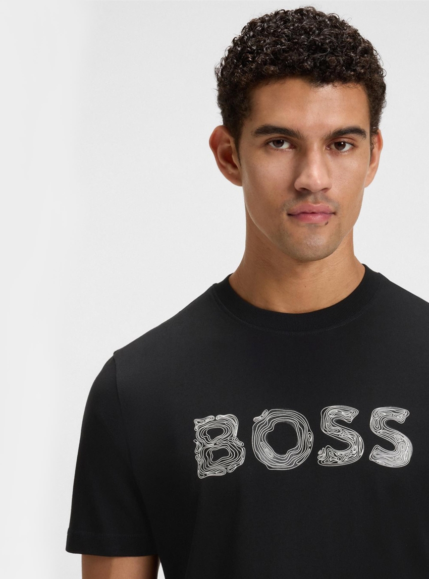 BOSS Regular Fit T-Shirt Te_Frozen - Black