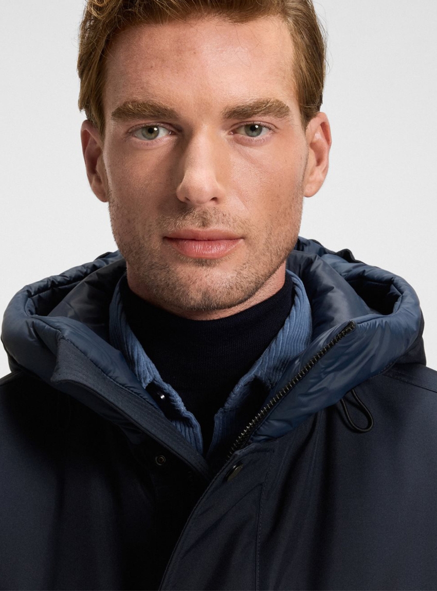BOSS Water-Repellent Jacket With Contrasting Trims Osiass1 - Dark Blue