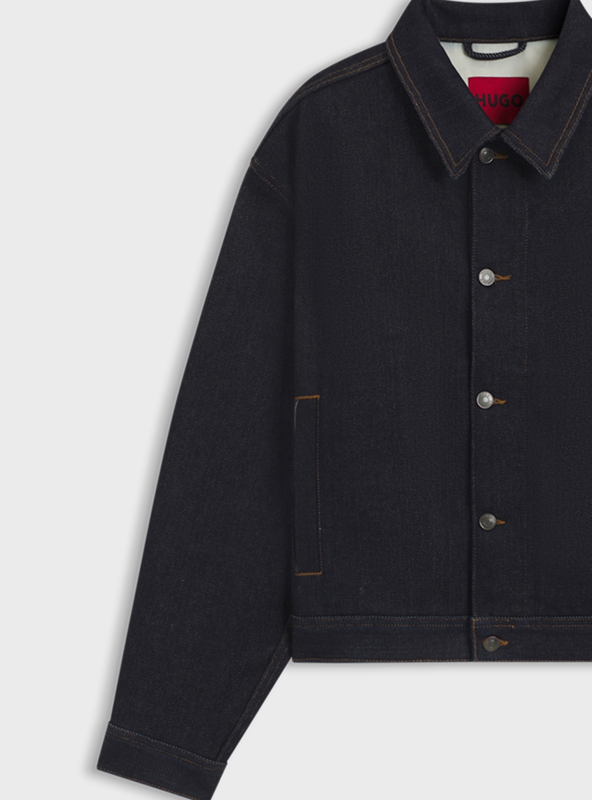 HUGO Regular-Fit Jacket In Dark-Blue Denim Hugo 096/2 - Unwashed Denim