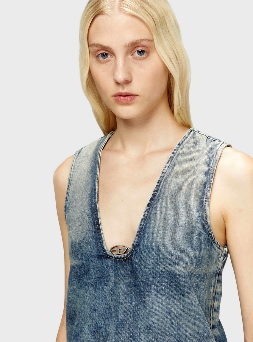 Diesel De-Laris-Dress-S Dress - Medium Aged Denim