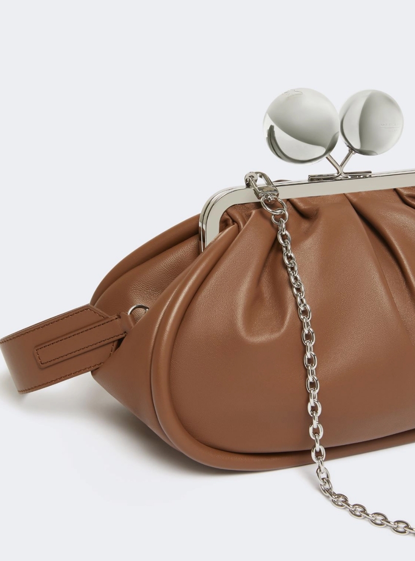 Weekend Max Mara Medium Pasticcino Bag in glossy nappa leather Milvanew - Rust Brown